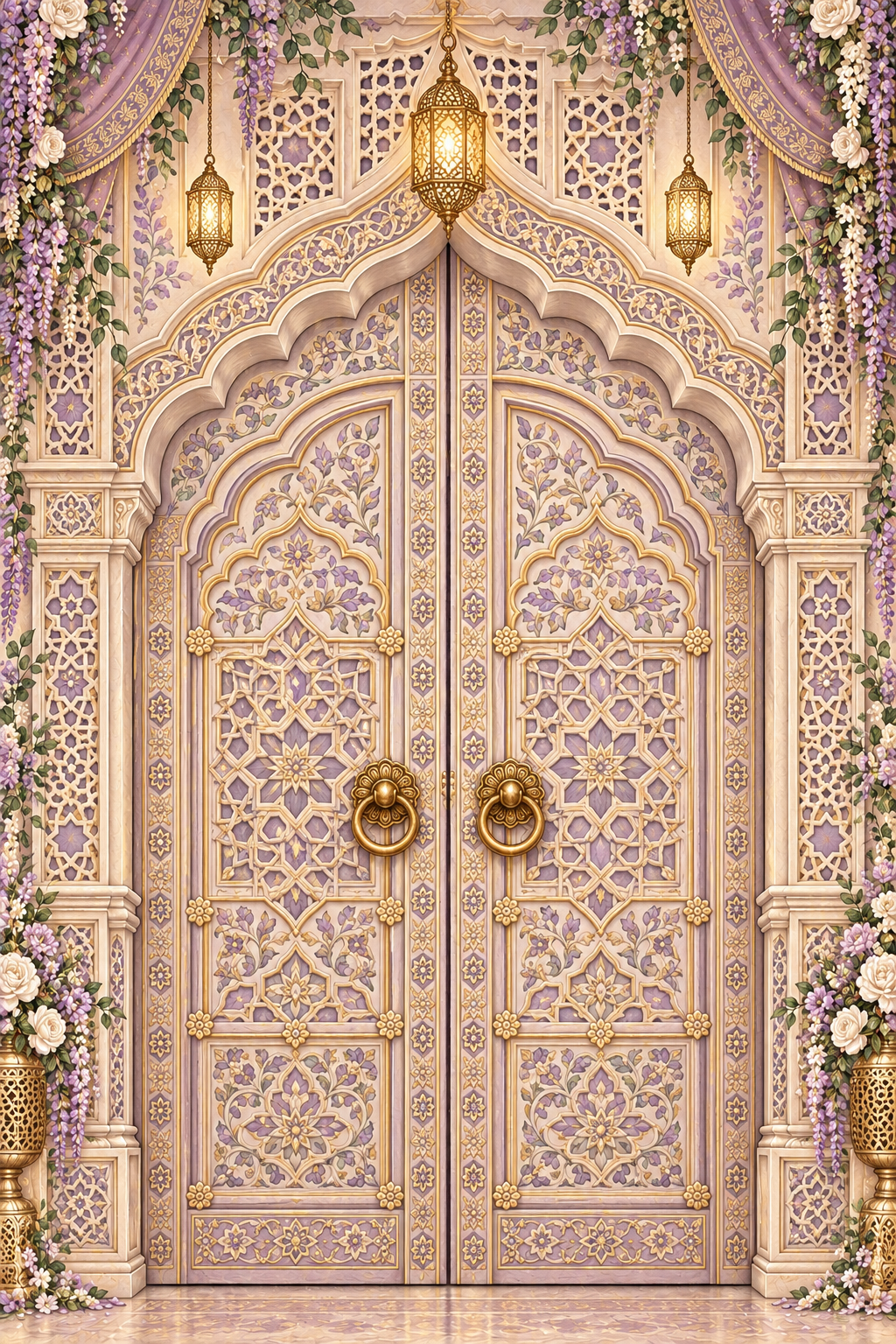 Floral Palace wedding invitation artwork