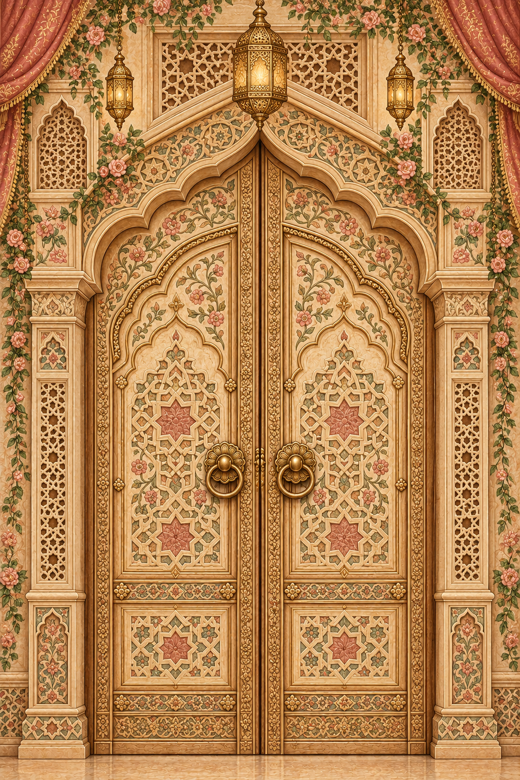 Vintage Palace wedding invitation artwork